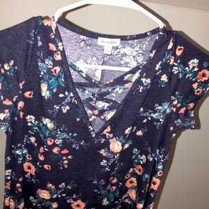 this navy blue floral dress